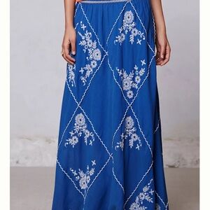 Anthropologie HTF Ping Embroidered Maxi
Skirt - Rare - Meadow Rue 🦄